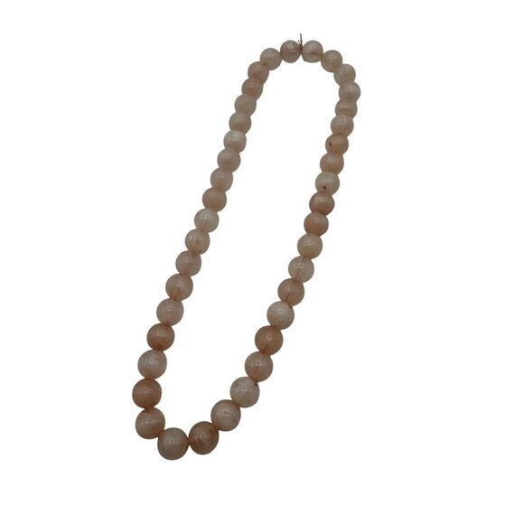 Marbled Peach Round Bead Stretch Necklace Acrylic Gemstone Style 14 Inches - Picture 1 of 5